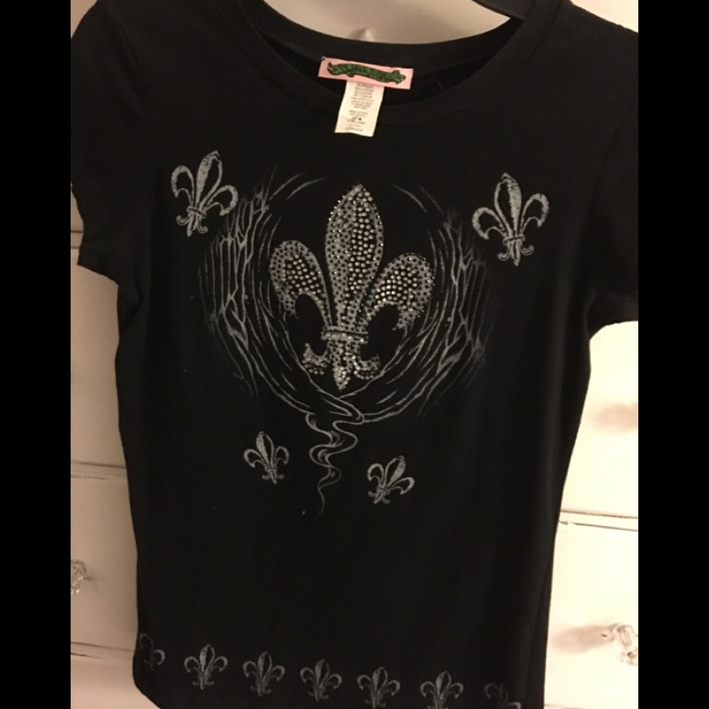 Rhinestone Black Shirt